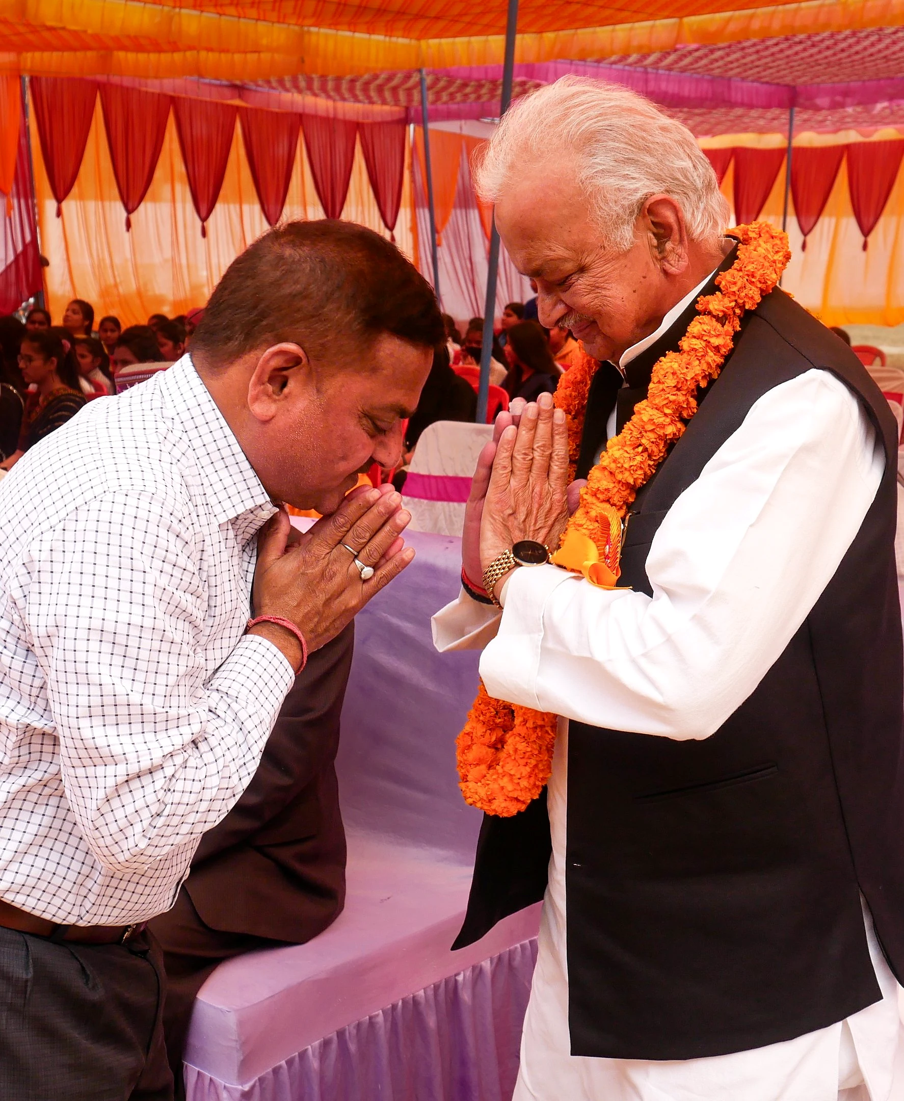 A community member receiving respect and recognition